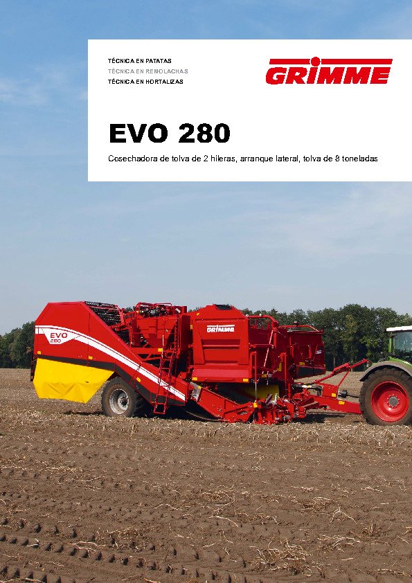 EVO 280 - 2 hileras, tolva de 8 toneladas