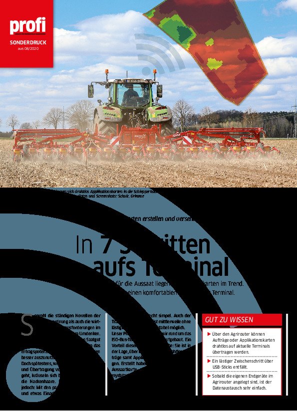 Sonderdruck profi 08/2020: agrirouter & MATRIX