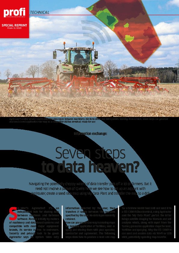 Special reprint - profi International 11/2020: agrirouter & MATRIX